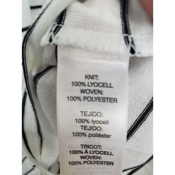 WHBM Tencel Lyocell Striped One Shoulder T-Shirt with Ruffle Accent Size XL - Picture 5 of 6